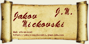 Jakov Mickovski vizit kartica